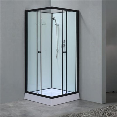 Комплет за туш кабину од каљеног Глсс мат оквира са клизним вратима